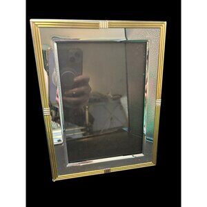 Vintage Brass and Chrome 1980s Picture Tabletop Photo Frame Fits 5 x 7 Quality